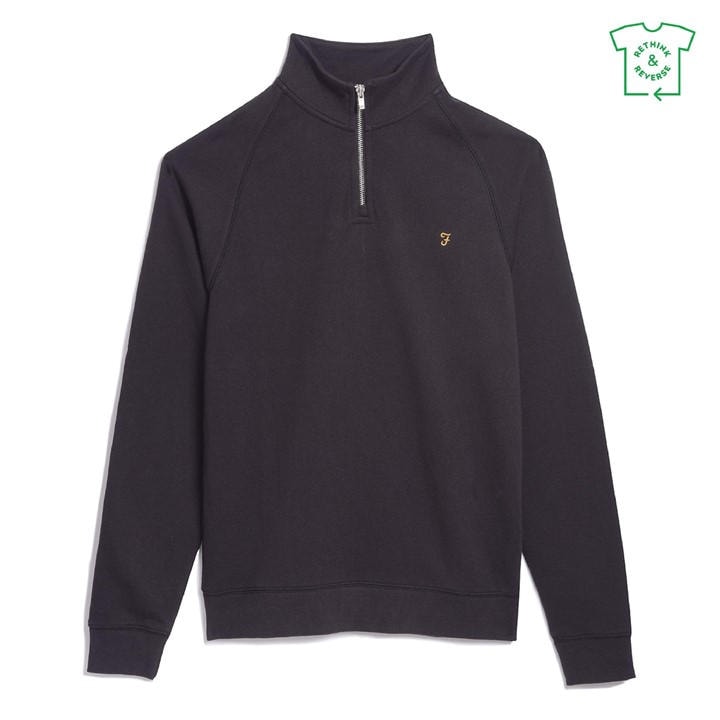 Farah Men' Black Jim Zip Jumper in Size S, Sports Direct