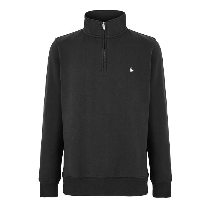 Jack Wills Men's Black Jack Barchester Quarter Zip Sweatshirt in Size M, Sports Direct