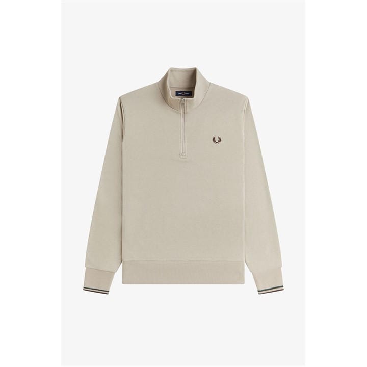 Fred Perry Men's Beige Fredperry Half Zip Top in Size L, Sports Direct