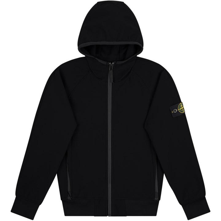Stone Island Boys Black Kids' Cotton Long Sleeve Softshell Jacket in Size 9 - 10 Years, Sports Direct