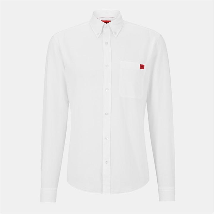 Hugo Men's White Evito Long Sleeve Shirt in Size XL, Sports Direct