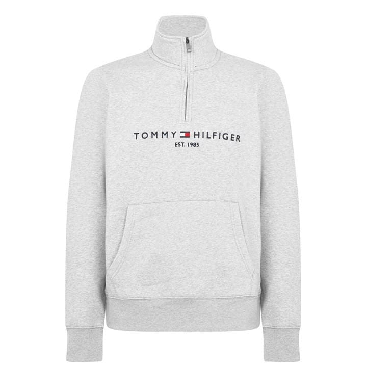 Tommy Hilfiger Men's Grey Logo Mockneck Sweatshirt in Size XL, Sports Direct