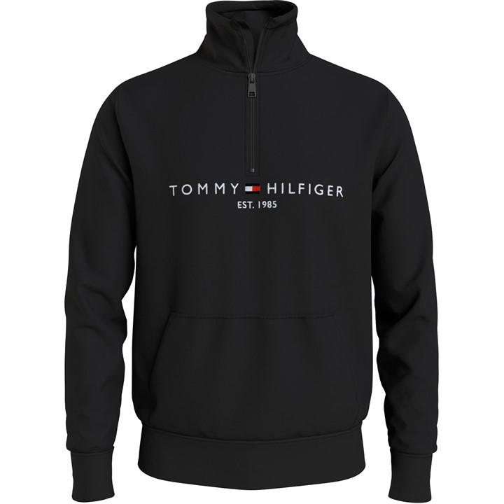 Tommy Hilfiger Men's Black Logo Mockneck Sweatshirt in Size XL, Sports Direct