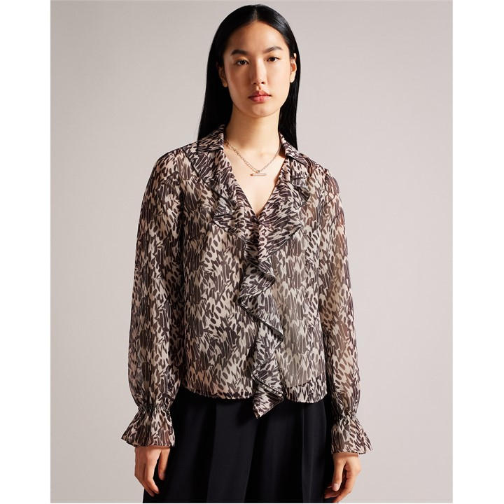 Ted Baker Women's Bertei Long-Sleeve Blouse Pink Size 8 (Xs) - Image 2