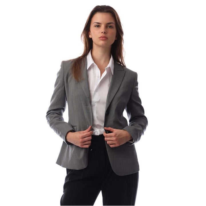 Boss Women's Silver Juleah Blazer in Size 16, Sports Direct