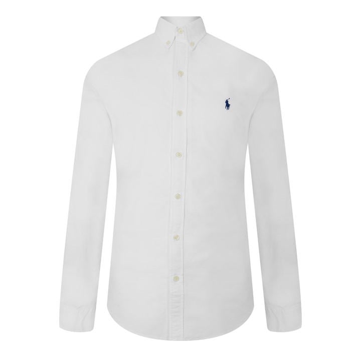 Polo Ralph Lauren Men's White Slim Fit Poplin Long-Sleeve Shirt in Size L, Sports Direct