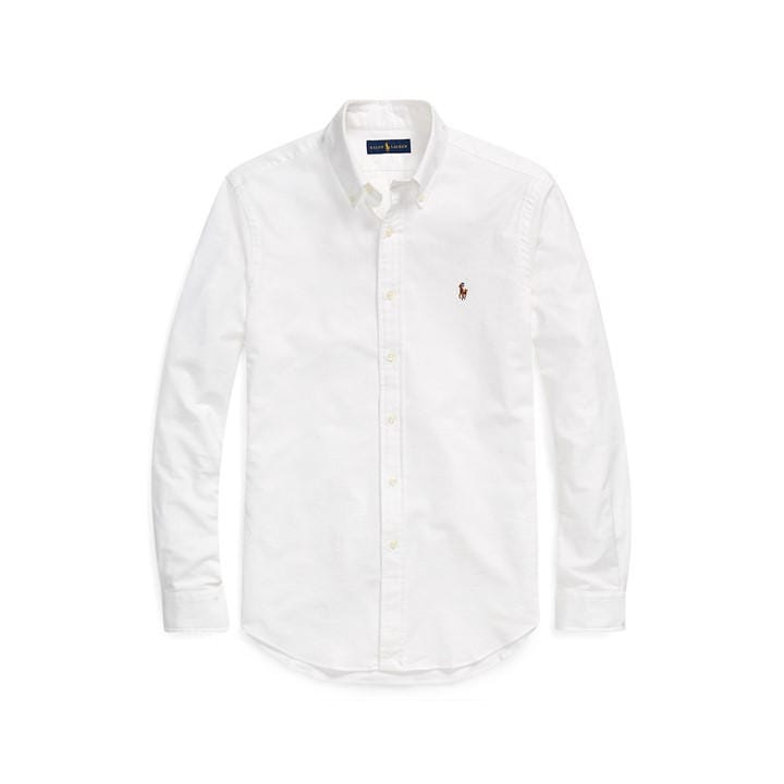 Polo Ralph Lauren Men's White Slim Fit Oxford Long Sleeve Shirt in Size L, Sports Direct