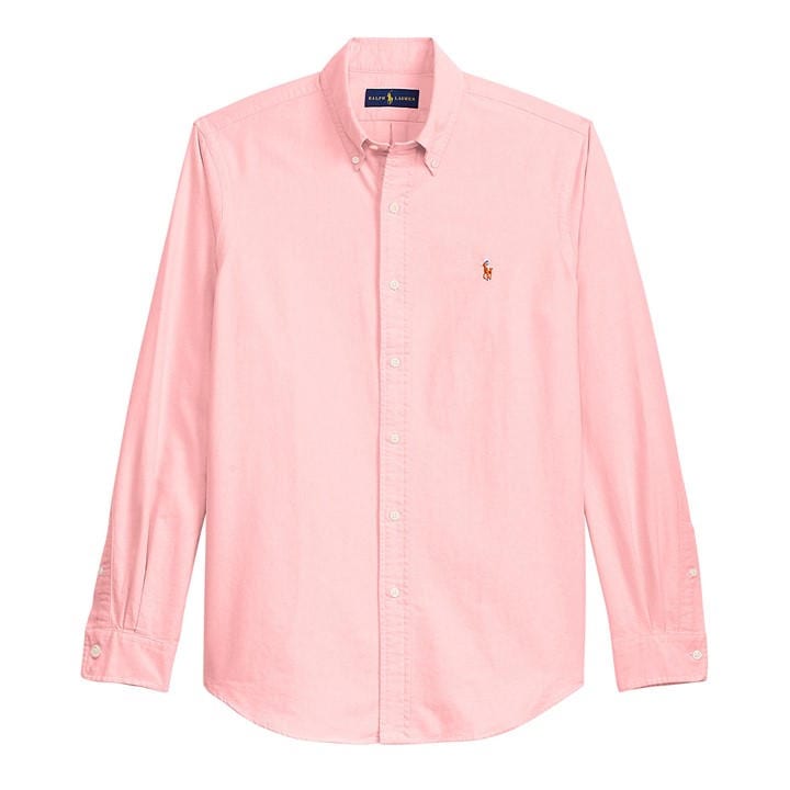 Polo Ralph Lauren Men's Pink Slim Fit Oxford Long Sleeve Shirt in Size XL, Sports Direct