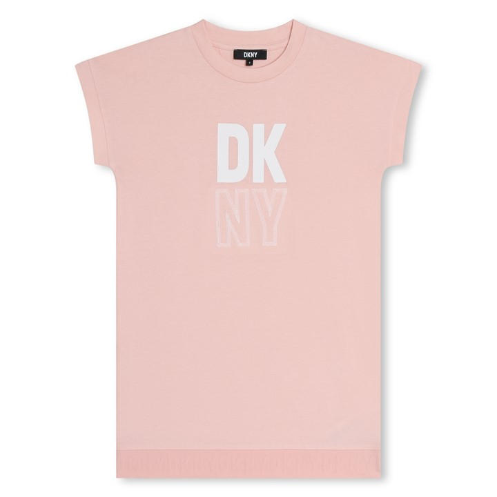 Dkny Girls Pink Logo T-Shirt Dress  in Size 14 - 16 Years, Sports Direct