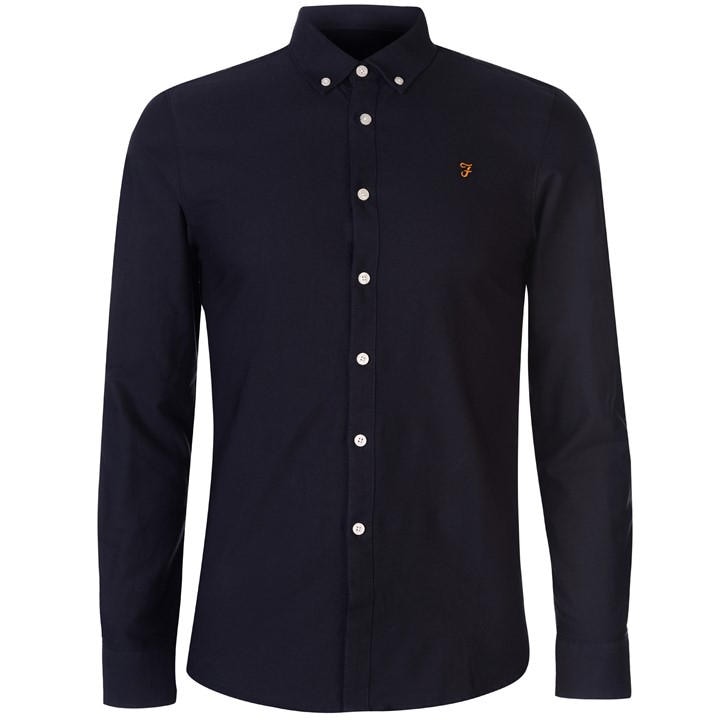 Farah Men' Blue Oxford Long Sleeve Shirt in Size S, Sports Direct