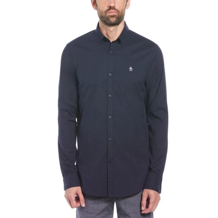 Original Penguin Men' Blue Ecovero Oxford Shirt in Size S, Sports Direct