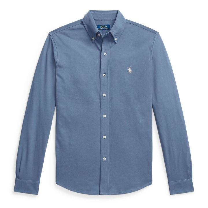 Polo Ralph Lauren Men's Blue Slim Fit Button-Down Plain Shirt in Size 2XL, Sports Direct