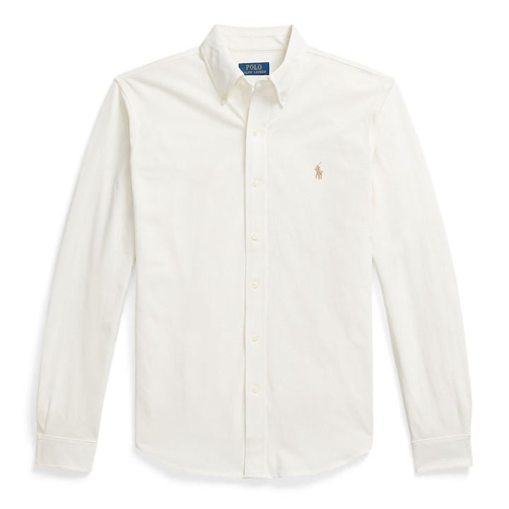 Polo Ralph Lauren Men's Beige Slim Fit Button-Down Plain Shirt in Size XL, Sports Direct