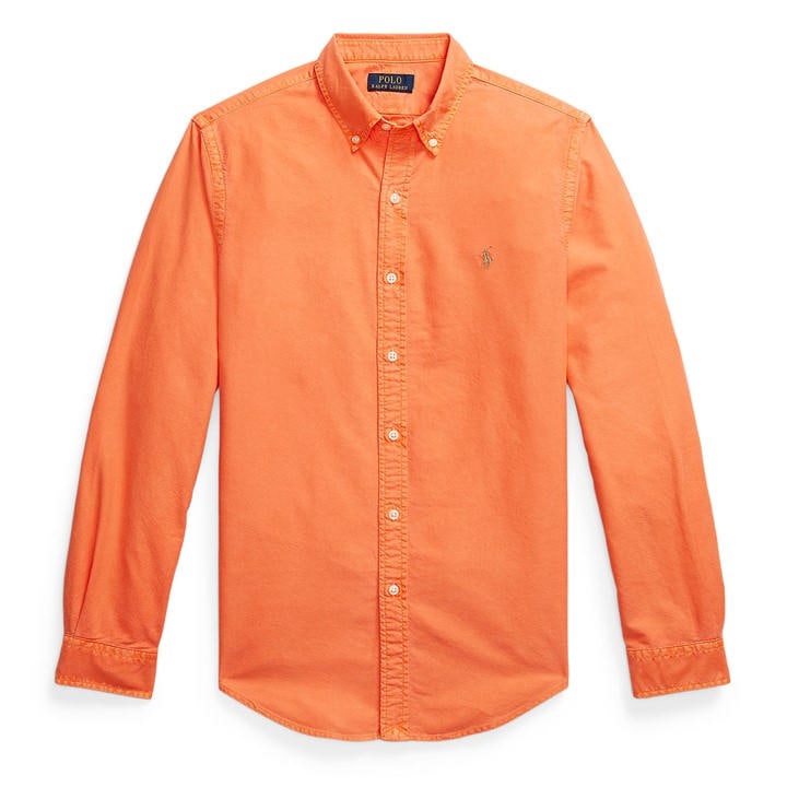 Polo Ralph Lauren Men's Pink Slim Fit Oxford Long Sleeve Shirt in Size M, Sports Direct