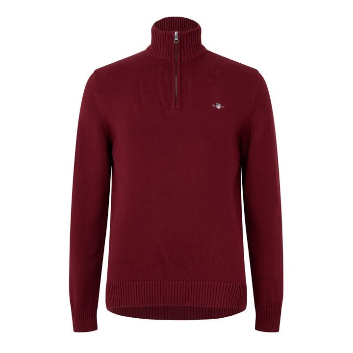 Gant Men' Red Casual Cotton Halfzip Plumped L in Size S, Sports Direct