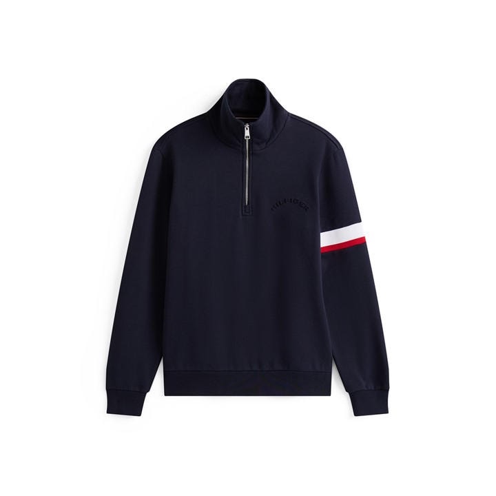 Tommy Hilfiger Men's Blue Quarter Zip Insulating Fleece in Size L, Sports Direct