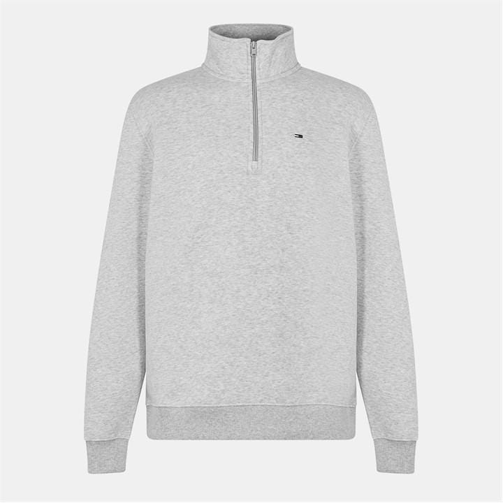 Tommy Jeans Men's Grey Flag 1/4 Zip Fleece in Size L, Sports Direct