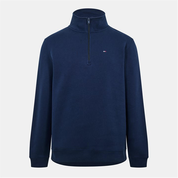 Tommy Jeans Men's Blue Flag 1/4 Zip Fleece in Size L, Sports Direct
