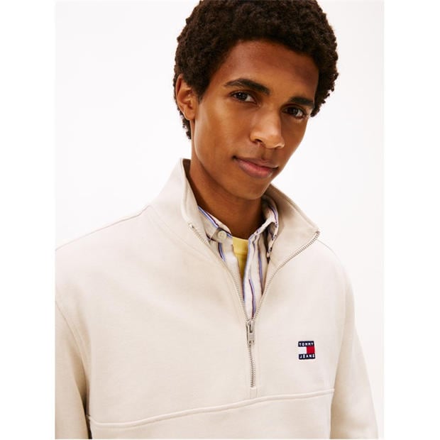 Ősi Fehér - Tommy Jeans - Men's Regular Badge 1/4 Zip Fleece