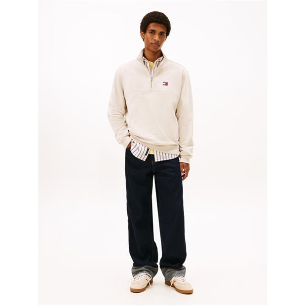 Ősi Fehér - Tommy Jeans - Men's Regular Badge 1/4 Zip Fleece