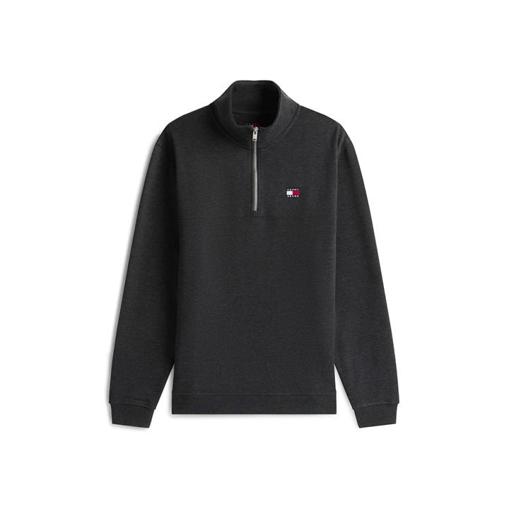 Tommy Jeans Men's Black Regular Badge 1/4 Zip Fleece in Size XL, Sports Direct
