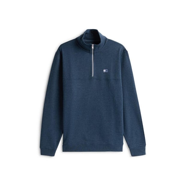 Sötét Éjszakai Tengerészkék - Tommy Jeans - Men's Regular Badge 1/4 Zip Fleece