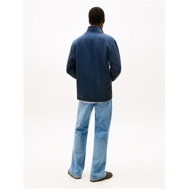 Sötét Éjszakai Tengerészkék - Tommy Jeans - Men's Regular Badge 1/4 Zip Fleece