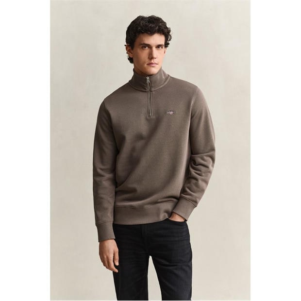 Taupe 260 - Gant - Shield Half-Zip Sweatshirt