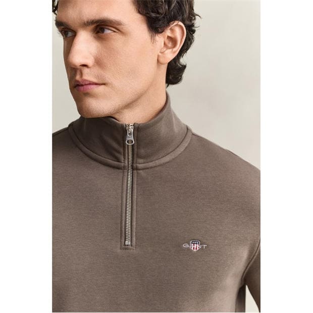 Taupe 260 - Gant - Shield Half-Zip Sweatshirt