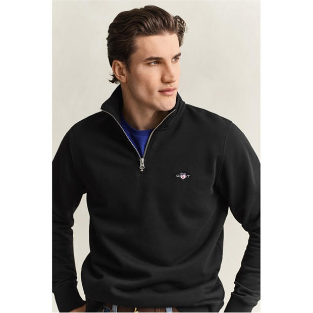 Black 005 - Gant - Shield Half-Zip Sweatshirt