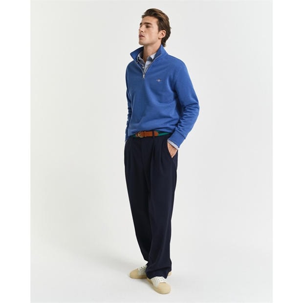 Rich Blue - Gant - Shield Half-Zip Sweatshirt
