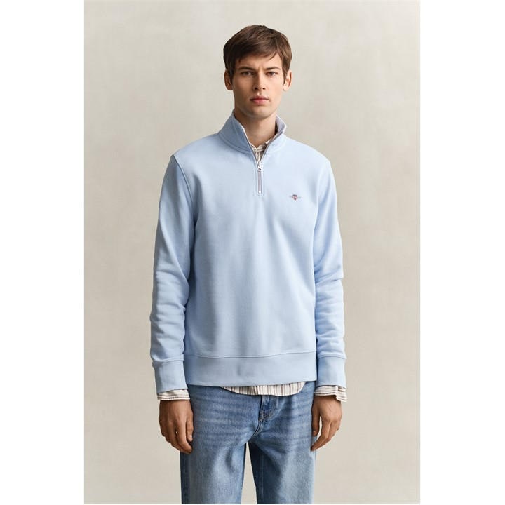 Gant Shield Half-Zip Sweatshirt Blue Small - Image 4