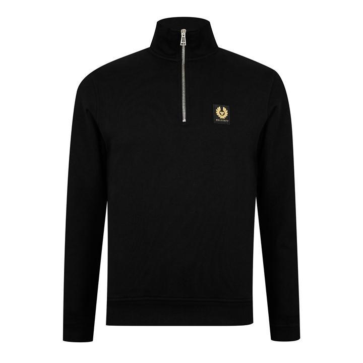 Belstaff Men's Black Quarter Zip Sweatshirt in Size 3XL, Sports Direct