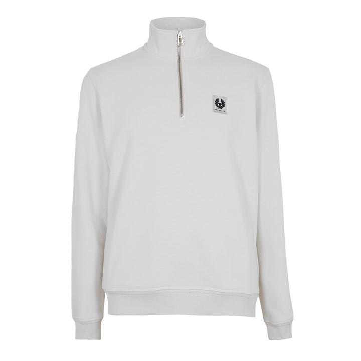 Belstaff Men's Silver Quarter Zip Sweatshirt in Size 2XL, Sports Direct