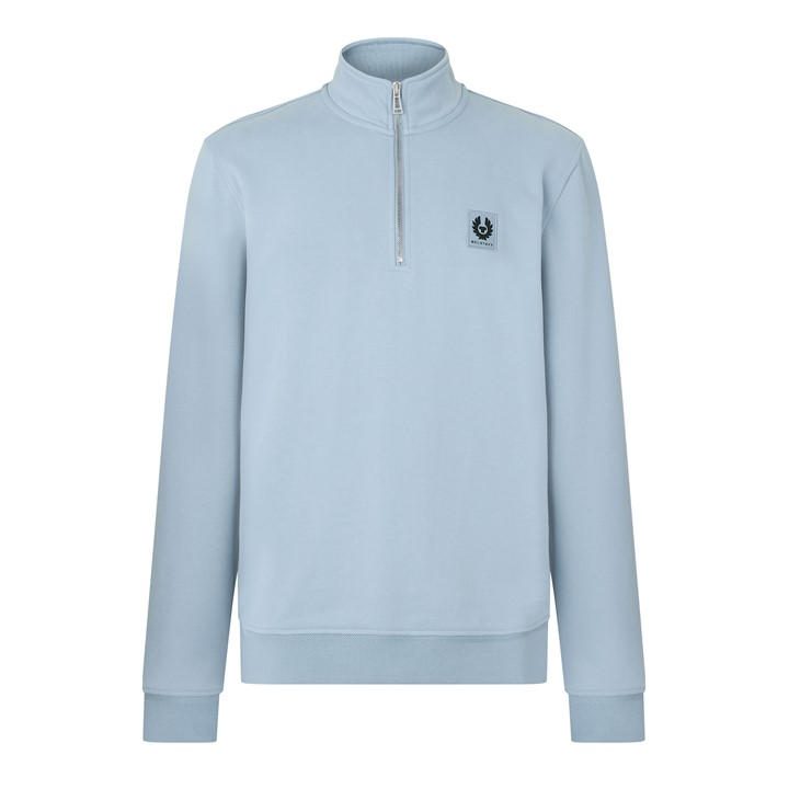 Belstaff Men's Blue Quarter Zip Sweatshirt in Size L, Sports Direct