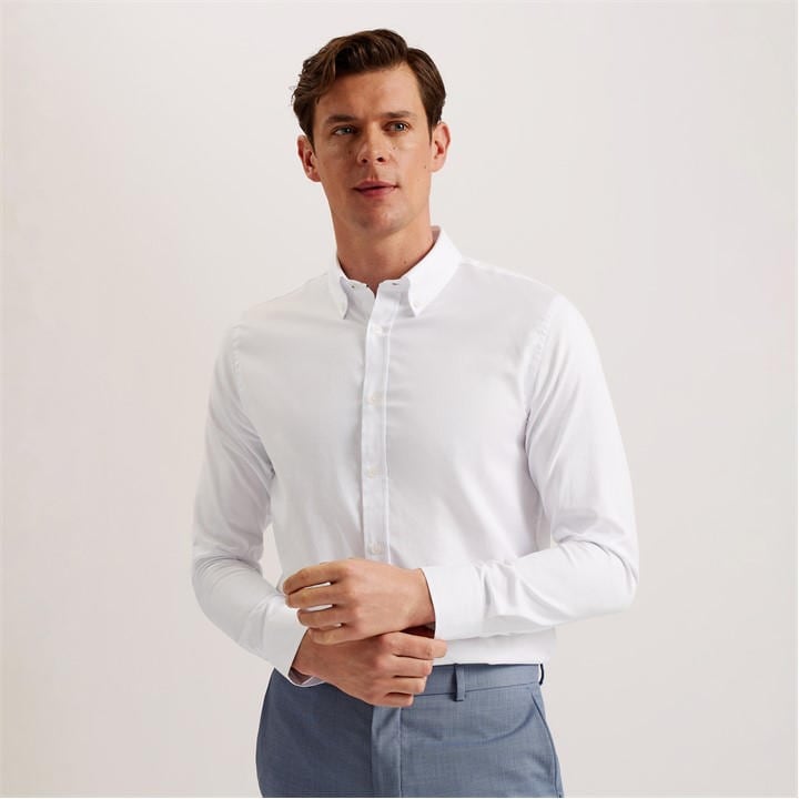 Ted Baker Men's White Allardo Premium Long-Sleeve Oxford Shirt in Size XL, Sports Direct