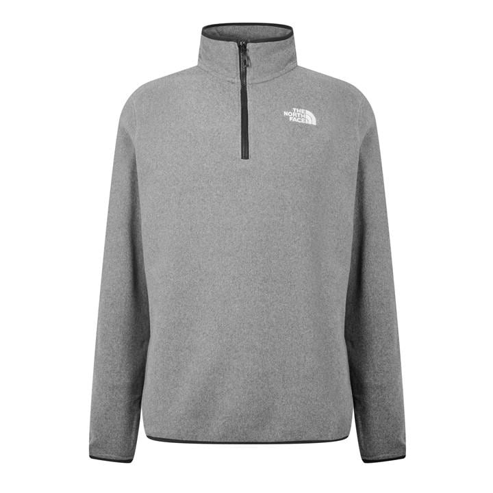 The North Face Men's Grey 100 Glacier Quarter Zip Fleece Medium