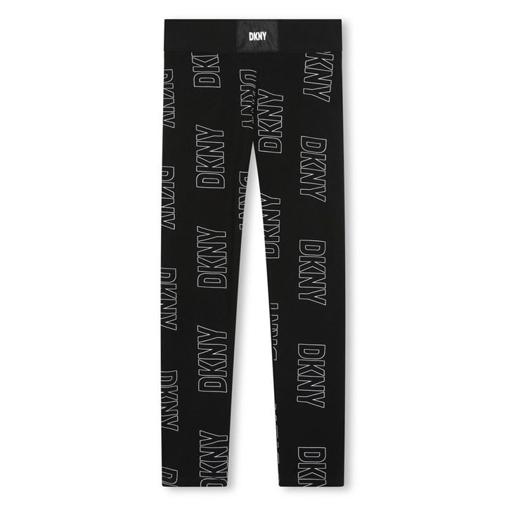 Dkny Girls Black Kids' All Over Print Leggings in Size 14 - 16 Years, Sports Direct