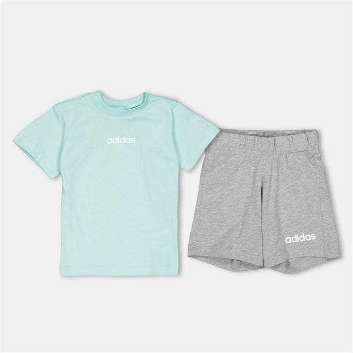 Adidas  Kids Green Essentials Tee-Short Set Baby in Size 9 - 12 Months, Sports Direct