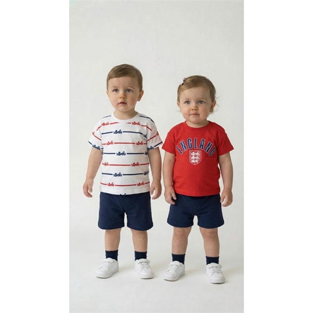 Red/White/Navy - Team - England Two Pack Graphic T-Shirts