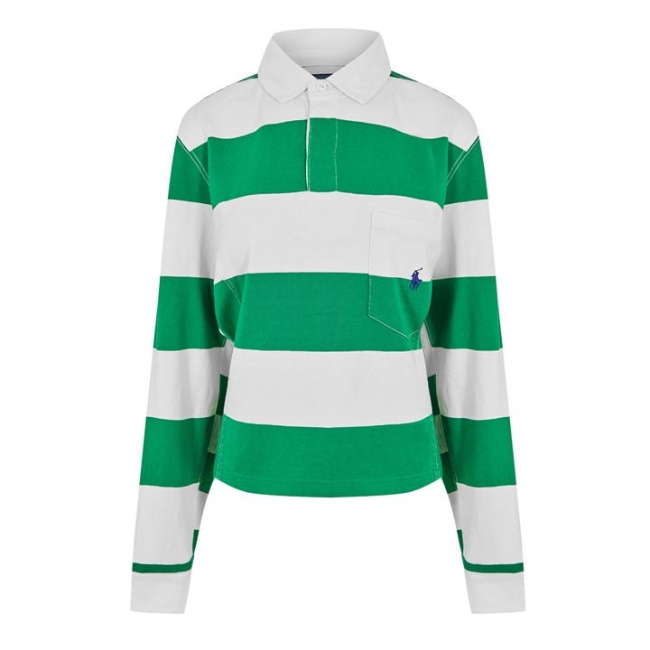 Polo Ralph Lauren Women's Green Rugby Shirt in Size 8, Sports Direct