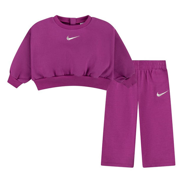 Hot Fuchsia - Nike - Kids' Shine Crew Pant Top and Trouser Pyjama Set