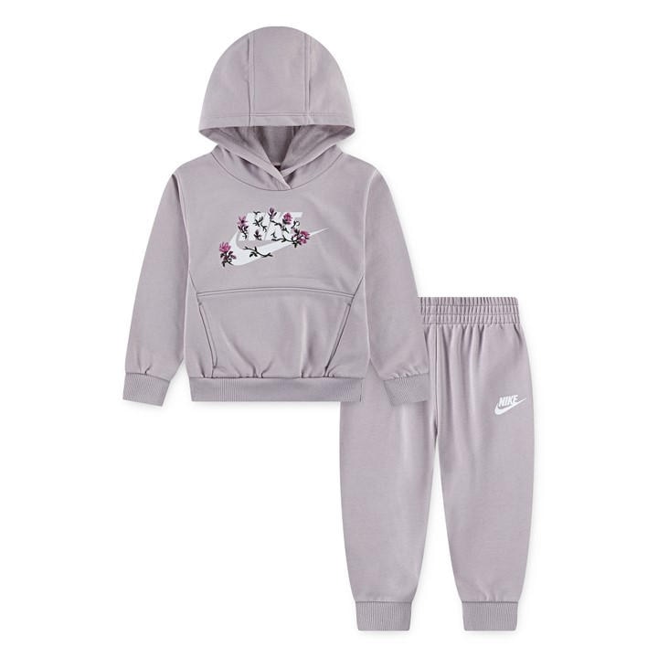 Nike Girls Purple Kids' Overhead Hoodie Jogger Fleece Tracksuit in Size 3 - 6 Months, Sports Direct
