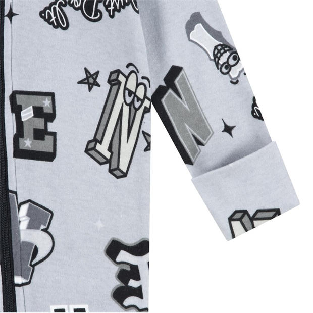 Smoke Grey - Nike - Kids' Next Gen All Over Print Footed Onesie