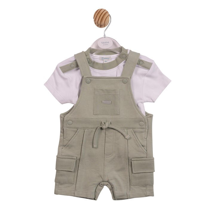 Mintini Baby Boys Green Baby Top And Dungaree in Size 6 - 9 Months, Sports Direct
