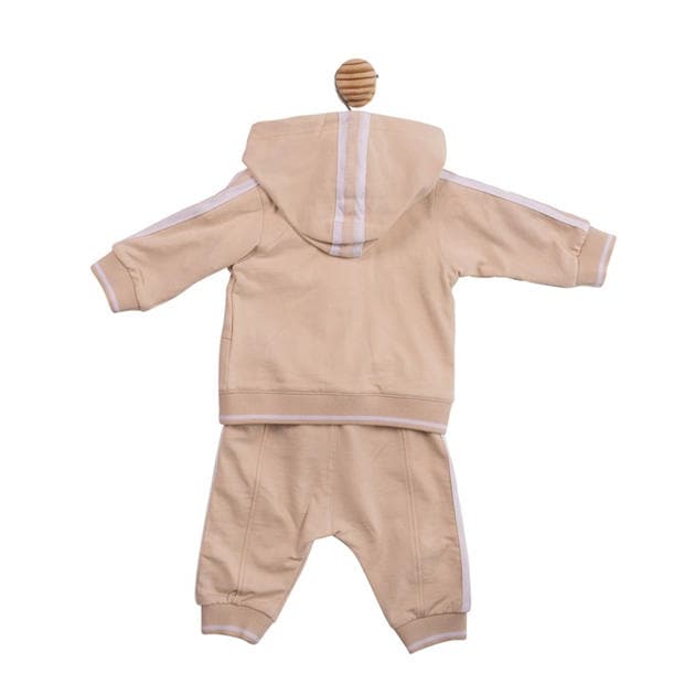 Beige - Mintini Baby - Baby 3-Piece Jog Set