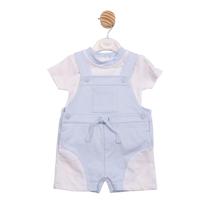 Mintini Baby Boys Blue Baby Top And Dungaree Set in Size 6 - 9 Months, Sports Direct