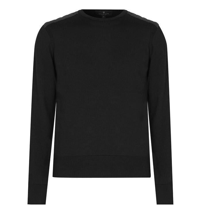 Belstaff Men's Black Kerrigan Crewneck Jumper in Size M, Sports Direct