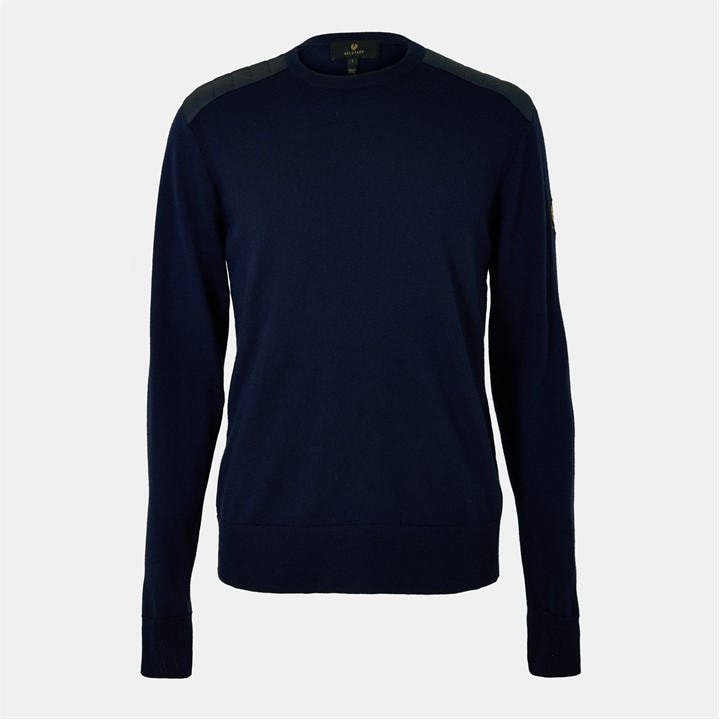 Belstaff Men's Blue Kerrigan Crewneck Jumper in Size M, Sports Direct