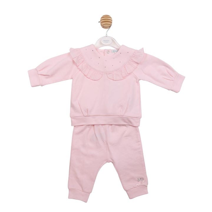 Mintini Baby Girls Pink Baby Jogset in Size 6 - 9 Months, Sports Direct